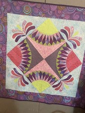 Quilt machine pieced applique and quilted 43 sq