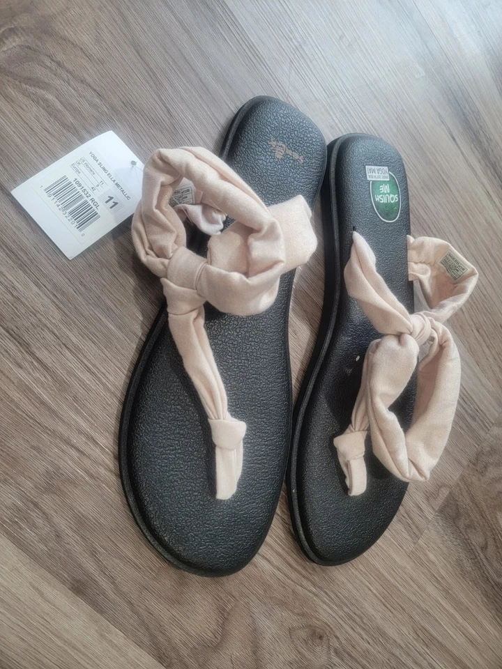 Sanuk Yoga Sling Ella Metallic Sandals Womens Size 11 - Image 2 of 3