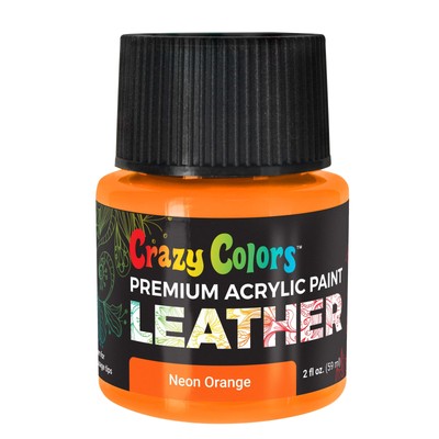 Neon Orange Premium Acrylic Leather Shoe Paint, 2 oz - Sneakers, Jackets, Bags