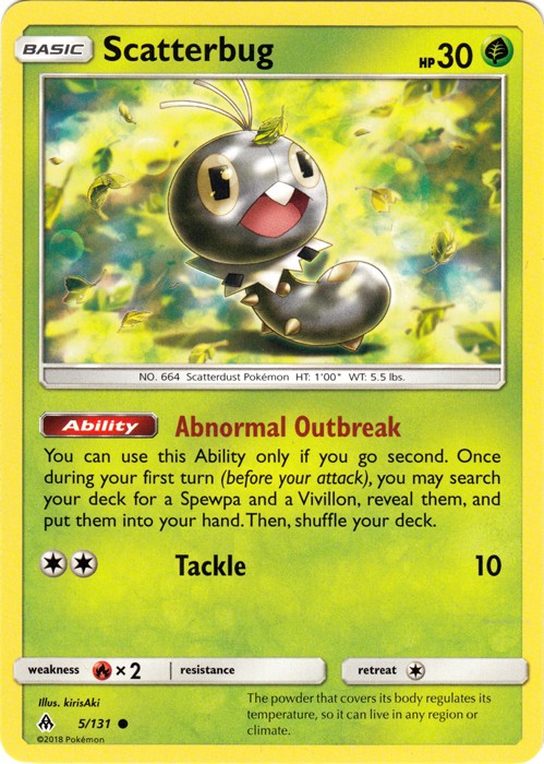 x4 Scatterbug - 5/131 - Common Pokemon SM6 Forbidden Light M/NM