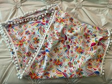 Mexican Boutique Table Runner Bright Bird Pom...