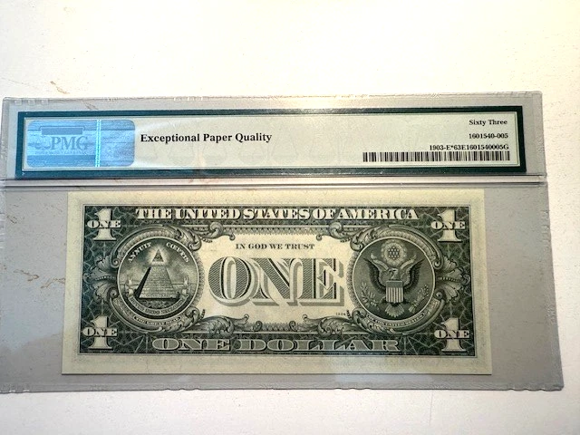 1969 A One Dollar Federal Reserve STAR NOTE $1 PMG Choice UNC 63 - Image 2 of 3