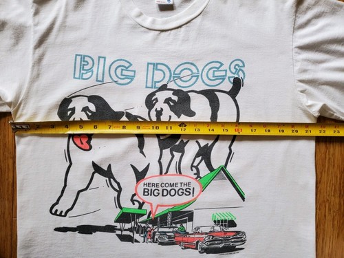 Vintage 1989 Big Dogs T Shirt Size L/XL Here Come The Big Dogs - Picture 9 of 10