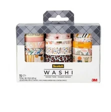 Scotch Washi Tape Ruban Washi Adhesive Rolls for Journaling and DIY Projects