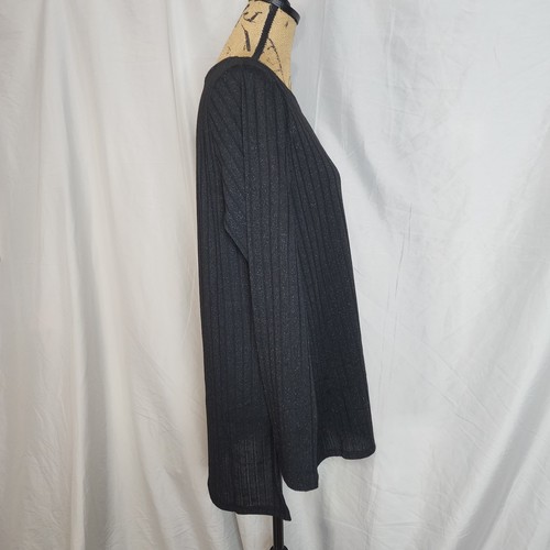 New! DENNIS by DENNIS BASSO Size Medium Metallic Ribbed Knit Lightweight Sweater - Picture 4 of 14