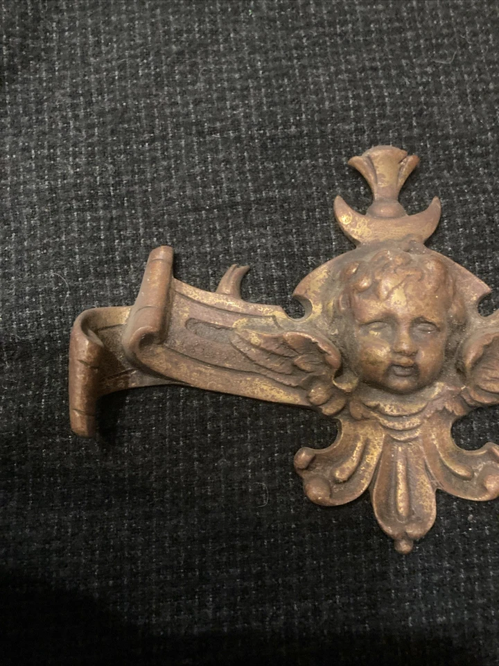 Décoration De Meuble PLAQUE EN BRONZE Chérubin ANGE Ornement Garniture Fronton - Photo 3/4