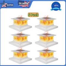 Dynaming 6 Pack Solar Post Cap Lights with Flickering Flame, Fit 4x4 & 5x5 Posts