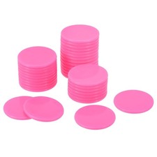 Small Plastic Learning Counters 24mm/0.94 Inch Pink, Pack of 100