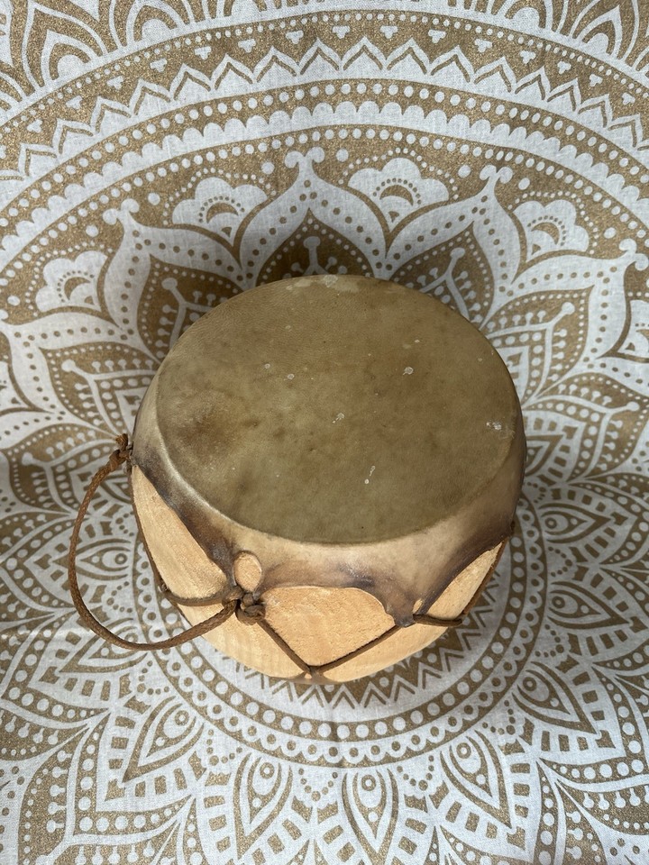 Native American Drum Skinned On Both Ends , Nice Addition To Collection ...