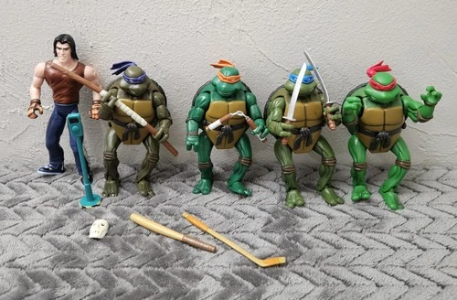 Vintage 2003 Playmates Teenage Mutant Ninja Turtles 5 Figure Lot And Accessories