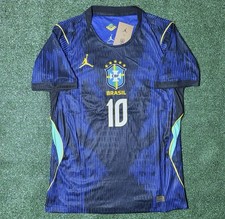 Brazil Away Blu Soccer Jersey PLAYER VERSION Neymar Jr #10 World Cup 2026 Medium