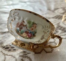 Vtg 15 Pc Bavaria Germany Coffee/Tea 22 Karat Gold Floral Tea Set Service of 12