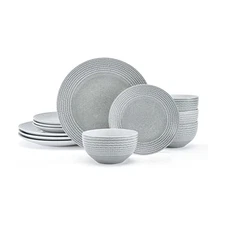 Felicity 12 Piece Dinnerware Set, for 4,Gray