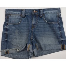 J.Crew Denim Shorts Women  s Size 26 Blue Stretch Cuffed Casual Mid Rise Summer