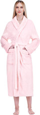 Soft Plush Women Fleece Robe, Cozy Warm Bathrobe, Fuzzy Female Long Spa Robe