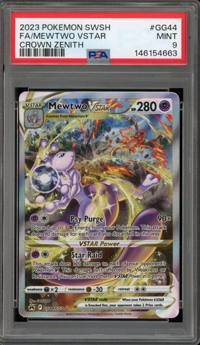 Pokemon Mewtwo VSTAR Crown Zenith Galarian Gallery Full Art #GG44 PSA 9 Mint