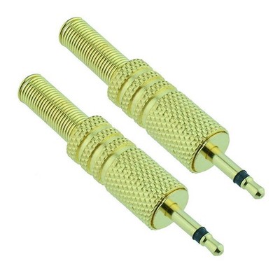 2 x 2.5mm Gold Plated Mono Metal Male Audio Plug Connector