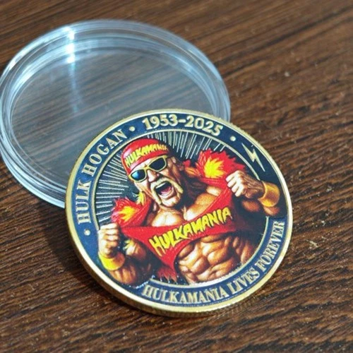 Monedas conmemorativas Hulk Hogan 1953-2025 Hulkamania Lives Forever moneda EE. UU. - Imagen 3 de 6
