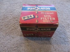 Vintage Purolator P-34 Oil Filter Nos W Box Vintage Purolator P-34 Oil Filter Nos W Box