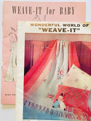 Lot of 2 Vintage Weave-It Hand Loom Pattern Books Afghans Baby Hero Mfg. Co.