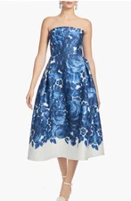 $650 Sachin & Babi Shay Floral Stretch Mikado Cocktail Midi Dress 14