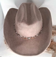 Youbadu Smokey Eye Suede Western Cowboy Hat Wide Brim Rivet Strap