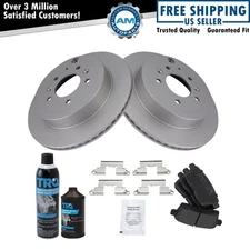 Rear Semi Metallic Brake Pad & 2s Coated Rotor Kit w/Fluids for Mazda CX-7