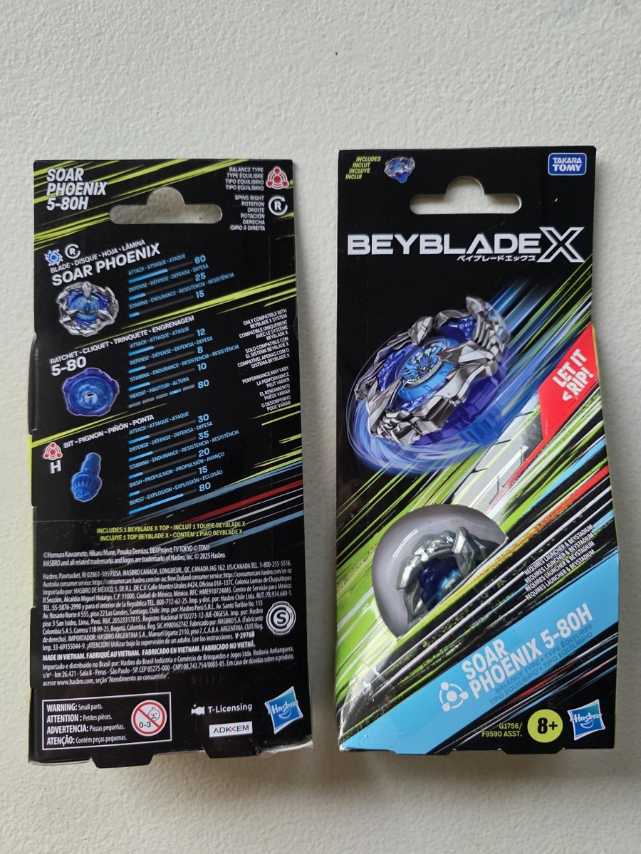 Blue Soar Phoenix Wing 5-80H Hexa Bit Beyblade X Hasbro Takara