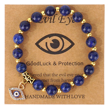 Lapis Lazuli Evil Eye Bracelet Crystal Healing Good Luck Protection Jewelry Gift