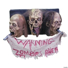 3-Faced Zombie Wall Plaque Halloween Decoration Prop Haunted House Brand New