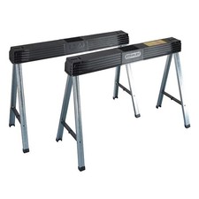 Stanley Heavy Duty Folding Sawhorse Pair Builders Trestle Workbench Support
