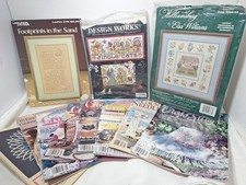 Lot 8Cross Stitch Magazines  Counted Cross Stitch Patterns  3 Crochet Items