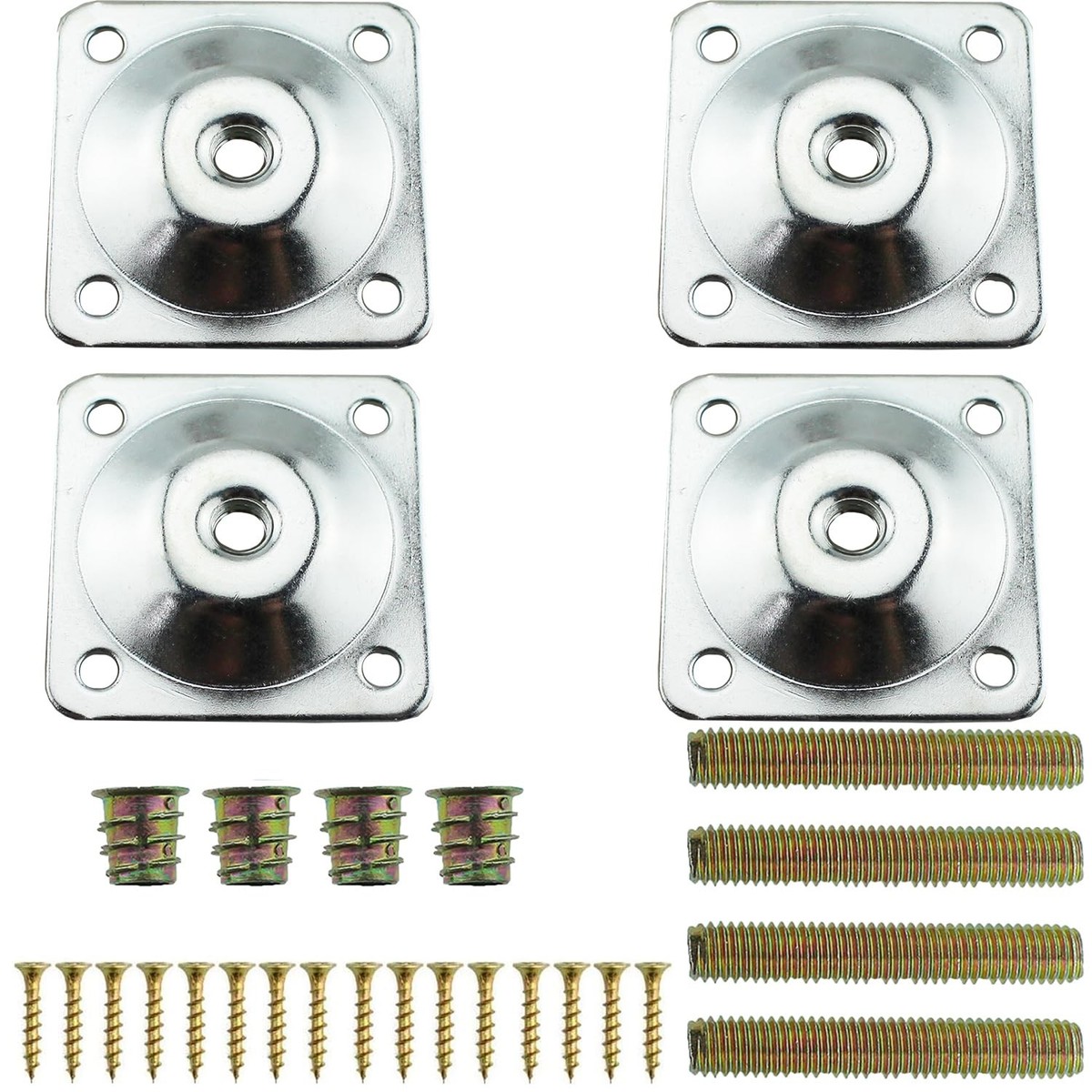 Furniture Leg Connection Piece Silver Metal Screws Repair Hardware