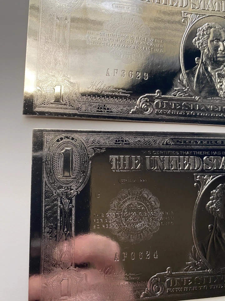 National Collectors Mint Authentic $1.00 SILVER CERTIFICATE X3 Consecutive #2 - Image 2 of 4