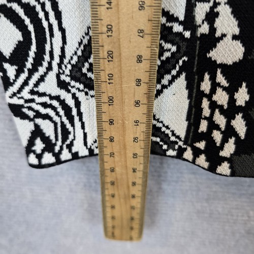 Camilla Dress Womens Medium Intarsia Black White Geometric Stretch Knit Bodycon - Picture 7 of 11