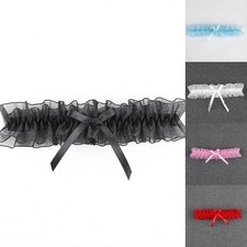 For Wedding Bowknot Leg Loop Wedding Lace Garter Belt Regular Length Solid Color