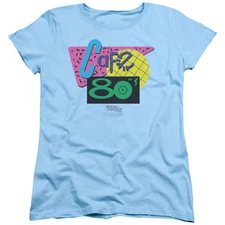 Back To The Future II Cafe 80s Womens T Shirt Light Blue Officially Licensed