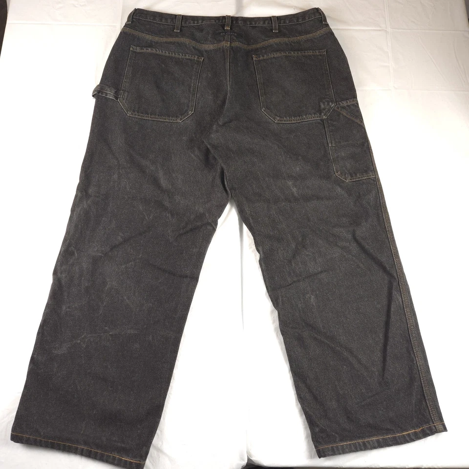 Vintage CK Calvin Klein Jeans Carpinteiro Masculino 40x30 Preto Enxágue Hip Hop Baggy Y2K - Imagem 3 de 4