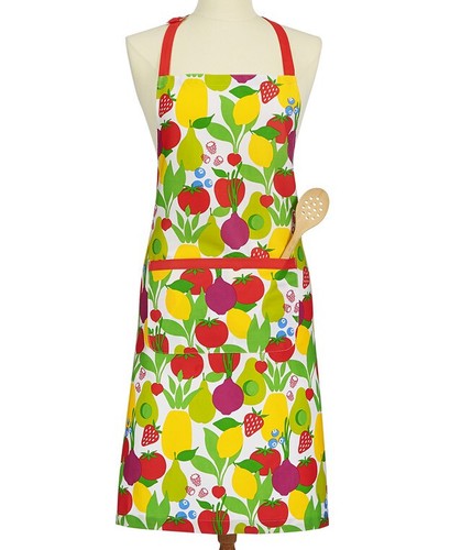 Delantal de cocina Martha Stewart para chef 100 % algodón ""sabores frescos"" frutas y verduras - Imagen 2 de 2