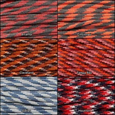 Paracord Planet Football Team Colors 550 Type III 7 Strand Paracord USA Made