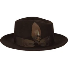 Bruno Capelo Hat Australian Wool Fedora Teardrop Crushable Bel Air BL594 Brown