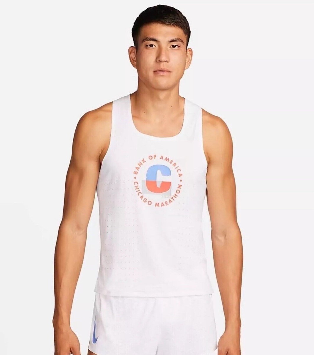 Nike Aeroswift ホワイト メッシュシャツ M NWT Nike Chicago Marathon 2023 AeroSwift Running Singlet