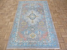 4'8 x 7'2 Hand Knotted Gray Colorful Turkish Oushak Oriental Rug G15500