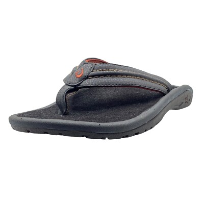 Mens Olukai Nalu Gray Faux Leather Slip On Beach Slide Sandals Size 8 M GUC Olukai Men`S Nalu Slide Sandal | Sandals main image 2