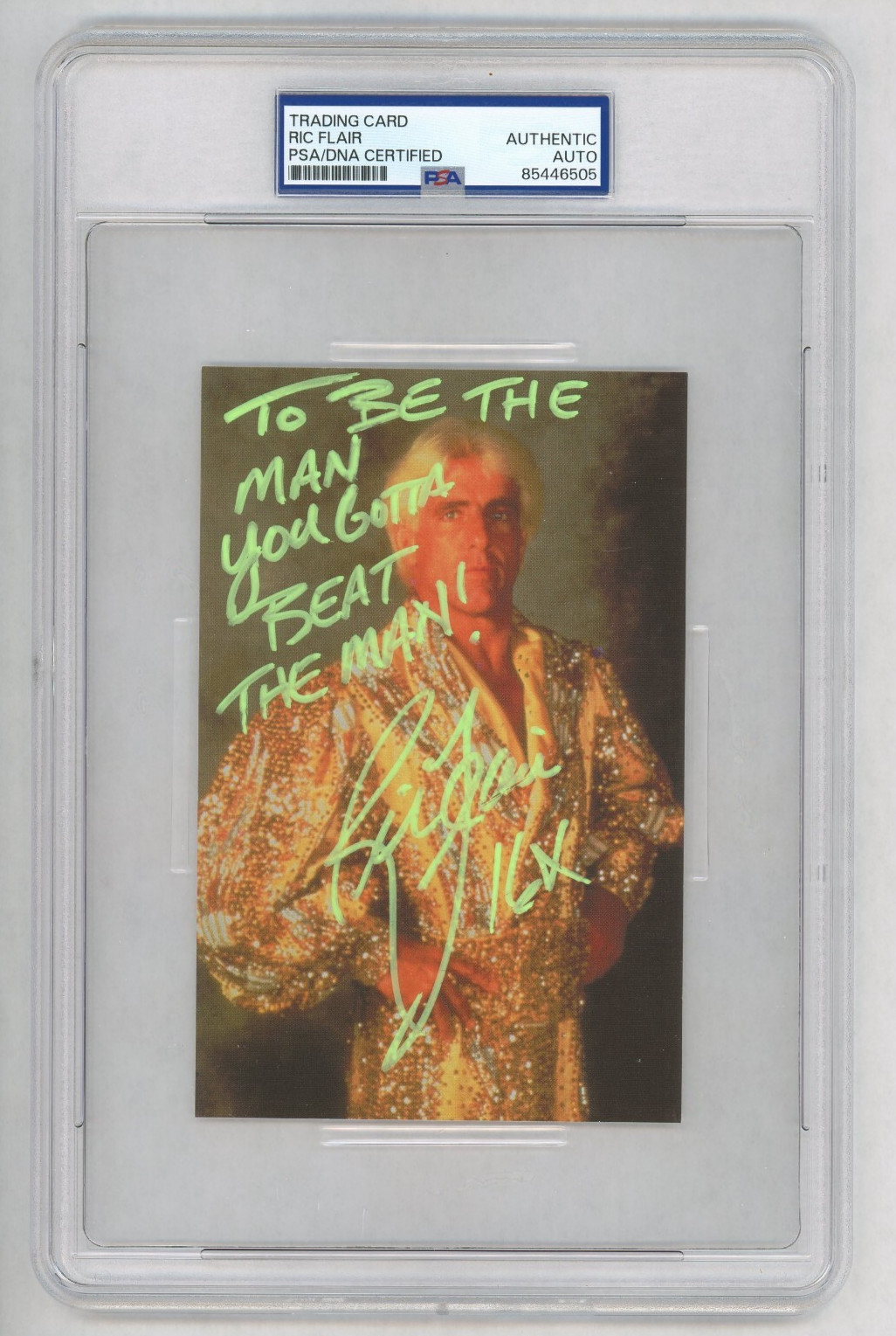 Ric Flair PSA/DNA "TO BE THE MAN YOU GOTTA.." 1998 Panini WCW #32 Auto Card HOF