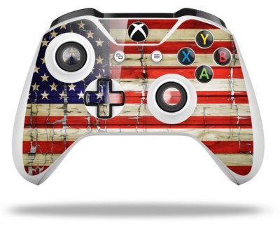 Skin for XBOX One S X Controller Painted Faded Cracked USA American ...