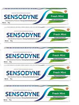 Sensodyne Toothpaste Fresh Mint daily sensitivity protection (5X75G) FREE SHIP