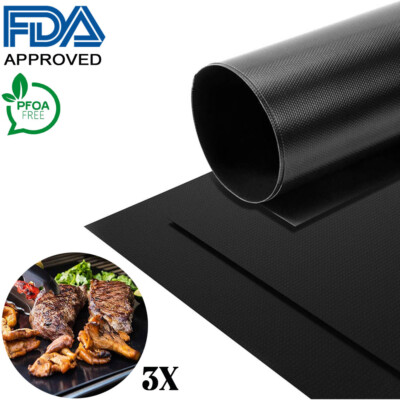 3x BBQ Grillmatte Antihaft Backofen Einlagen Teflonblatt Kochen Backen Wiederverwendbar Pad