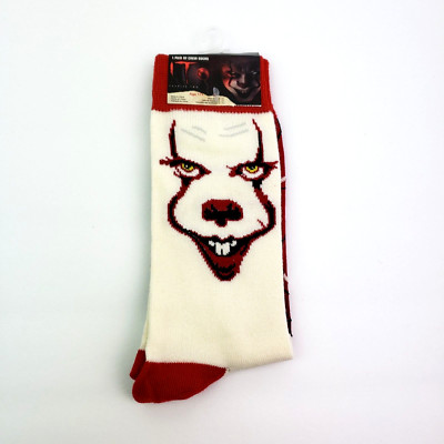 IT Chapter Two Mens Adult Size 6-12 Red Scary Graphic Novelty Crew Socks 1Pk