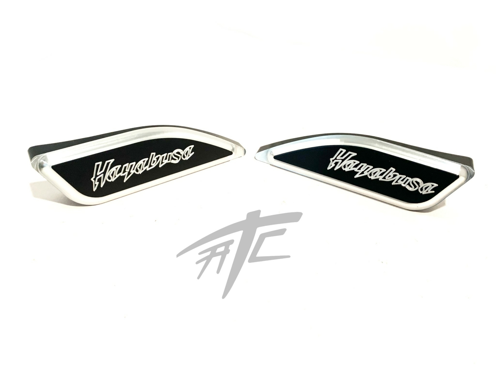 HAYABUSA ENGRAVED BLACK CONTRAST BILLET SIDE GAS TANK PADS 2003 SUZUKI HAYABUSA
